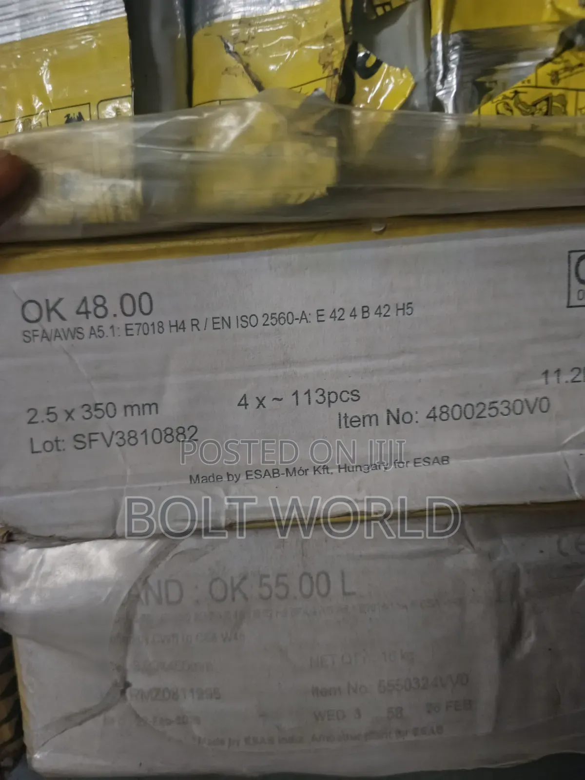 Esab Welding Electrode E7018 Ok55 2.5x350 CTN