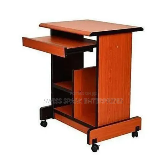 Portable Movable Computer Desk With Keyboard Tray CPU Space