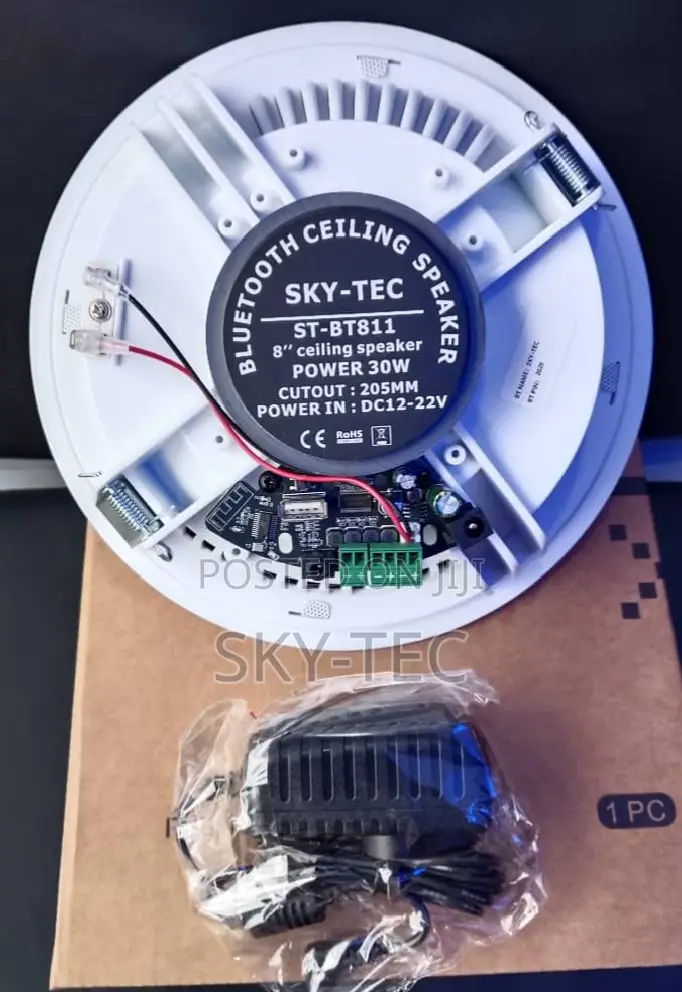 Sky-Tec 30watt Active Single Bluetooth Ceiling Speaker With AC Adaptor