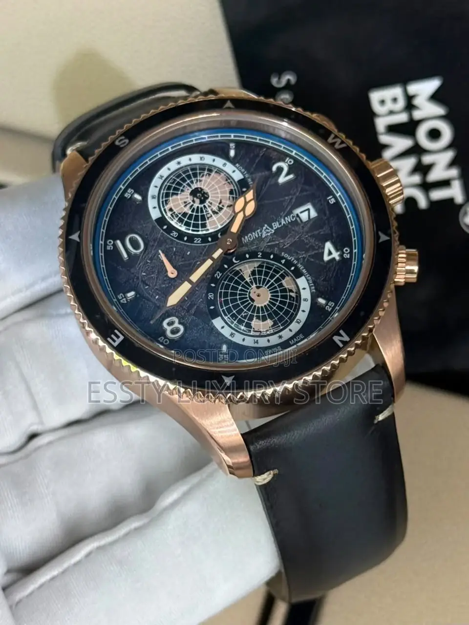 High Quality Luxury Mont Blanc Leather Wristwatch