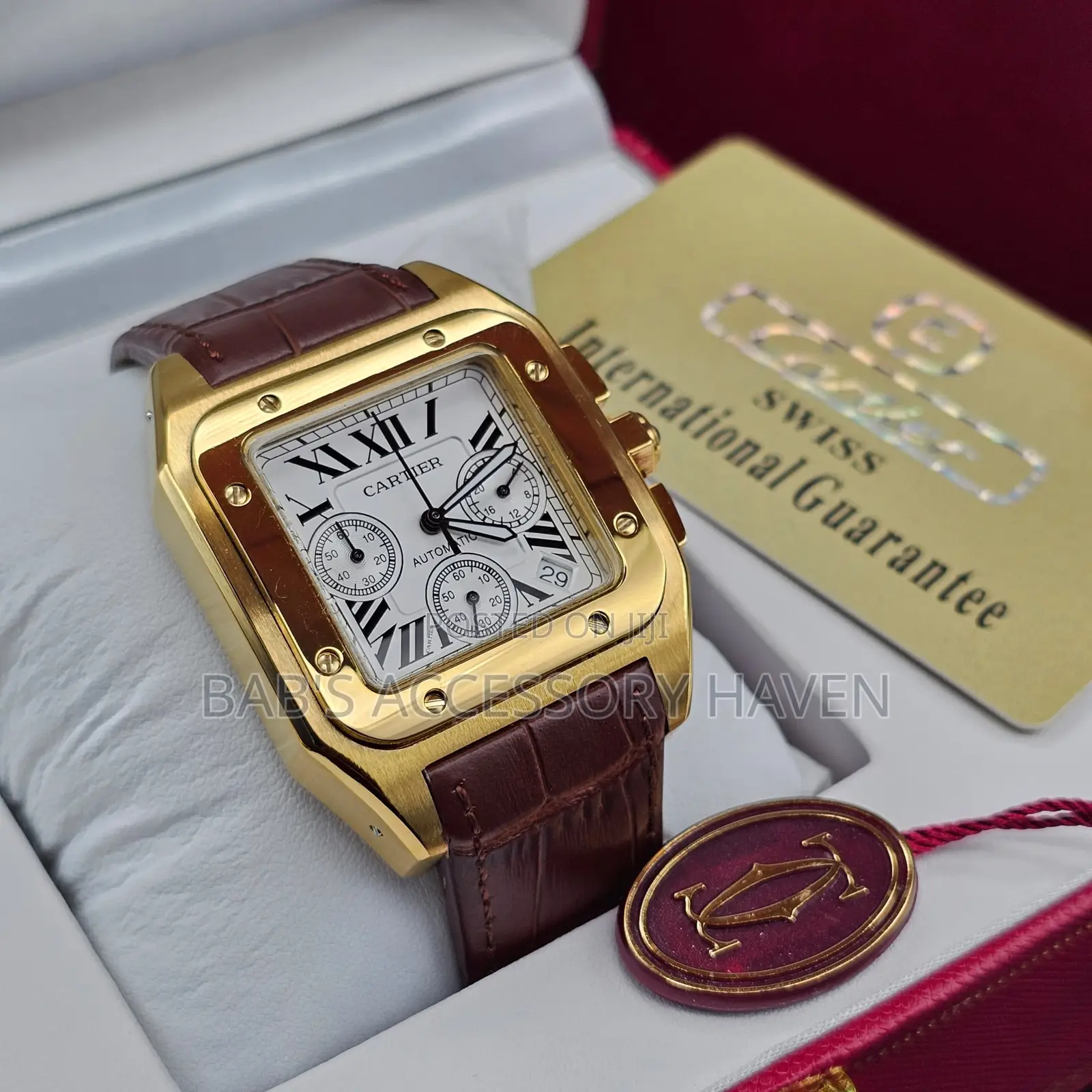 Cartier Leather Watch Chronograph
