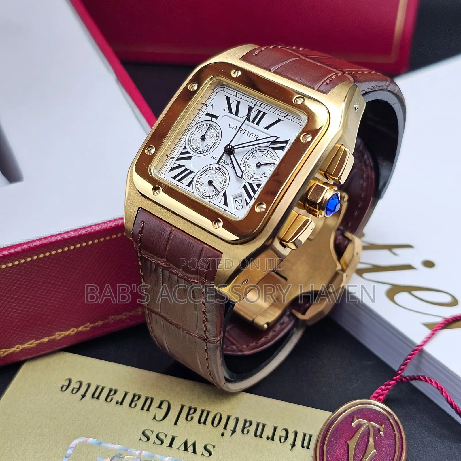 Cartier Leather Watch Chronograph
