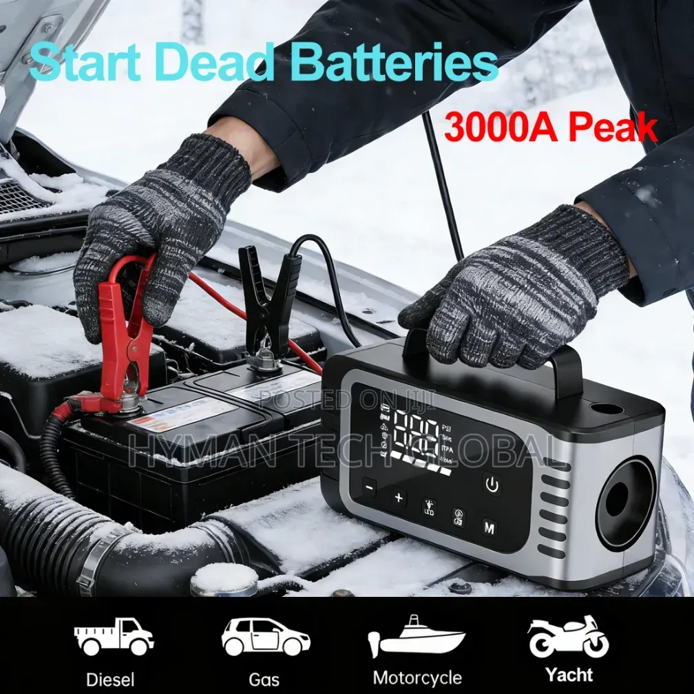 8 in 1 Jump Start, Air Compressor, Powerbank, Vacuum Cleaner Blower