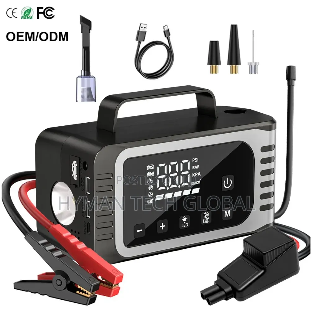 8 in 1 Jump Start, Air Compressor, Powerbank, Vacuum Cleaner Blower