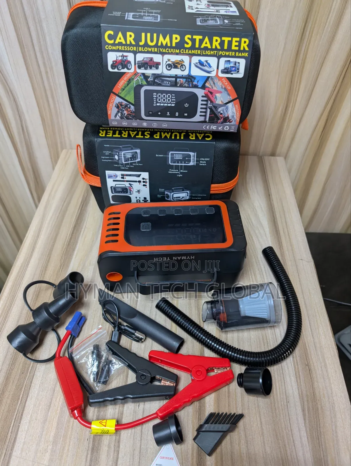 8 in 1 Jump Start, Air Compressor, Powerbank, Vacuum Cleaner Blower