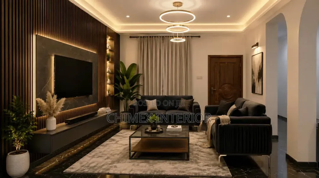 TV Console With High Glossy Cabinet