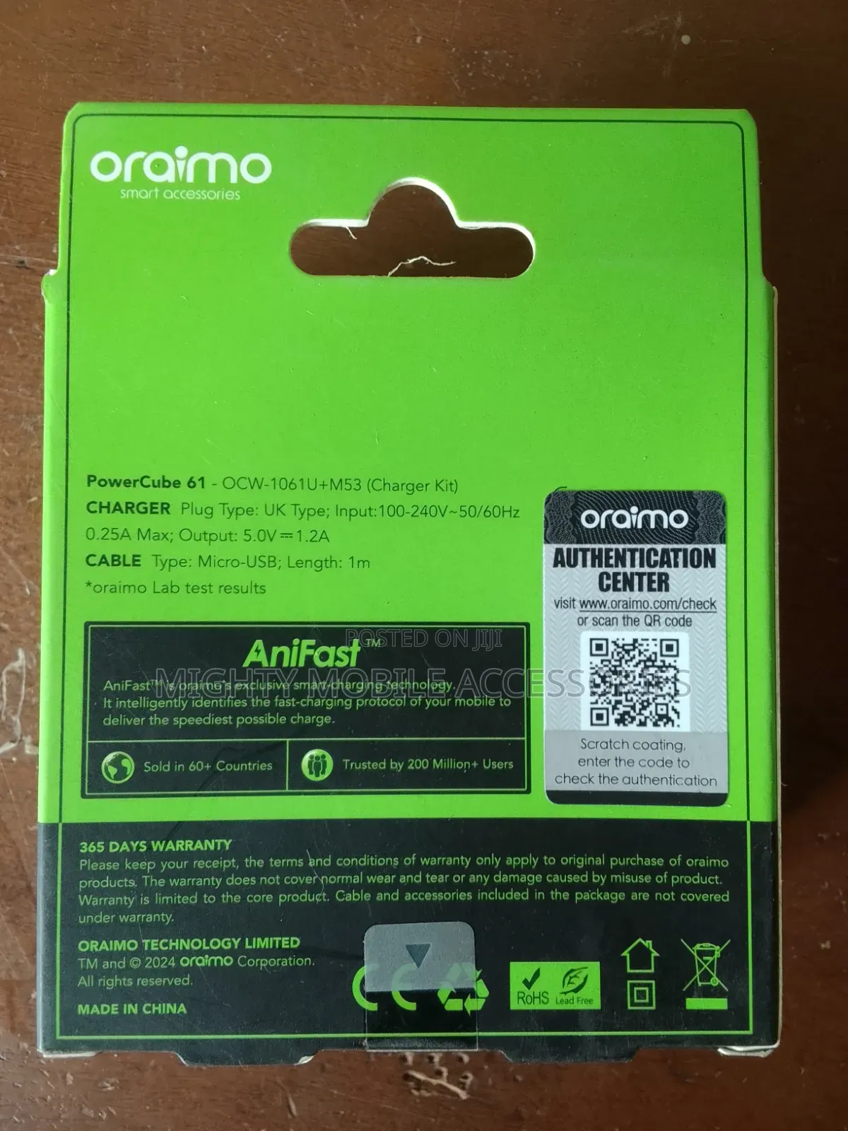 Oraimo Anti Fast Charger