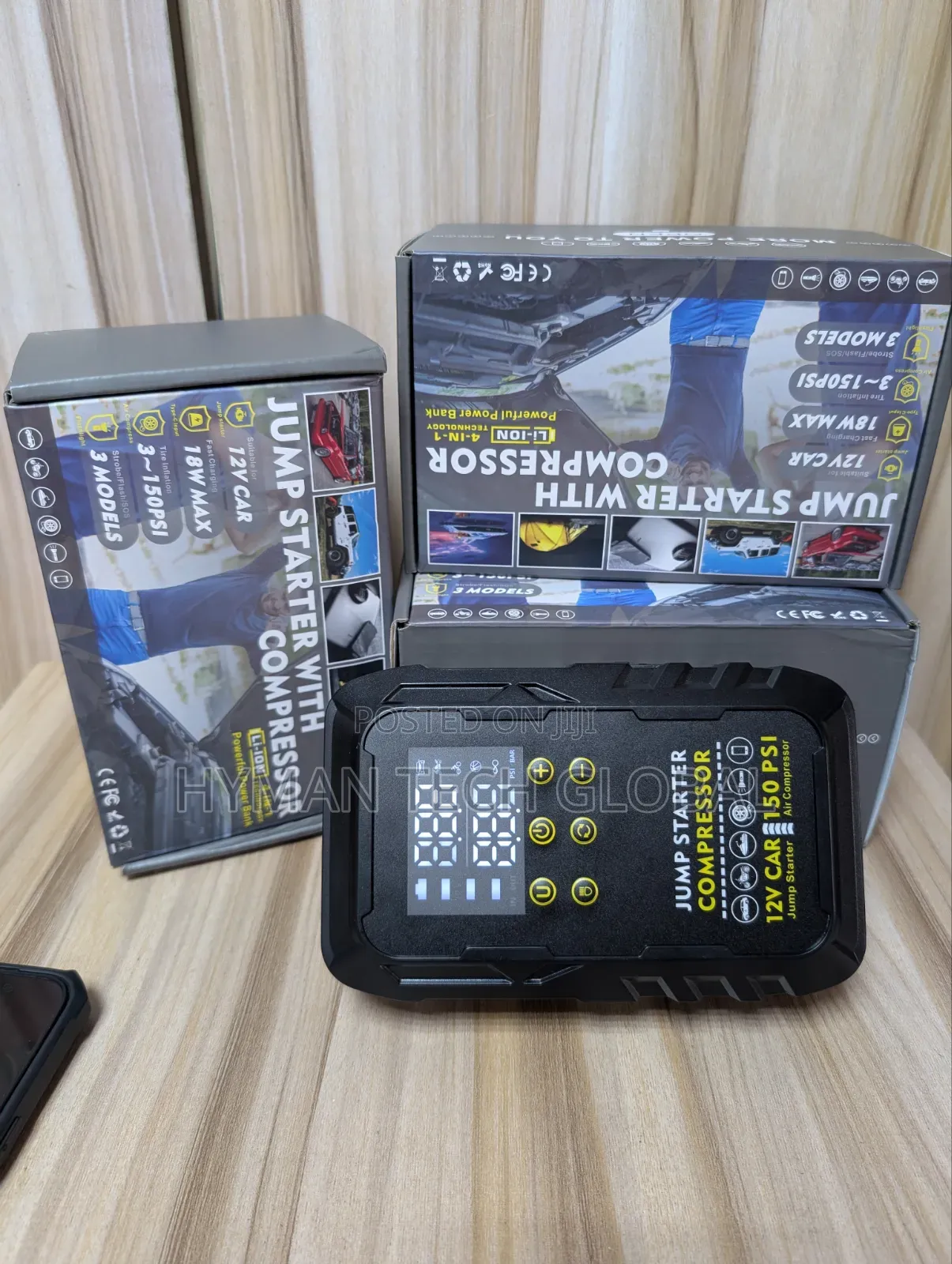 4 in 1 Jump Start With Air Compressor, Powerbank and Touch Light