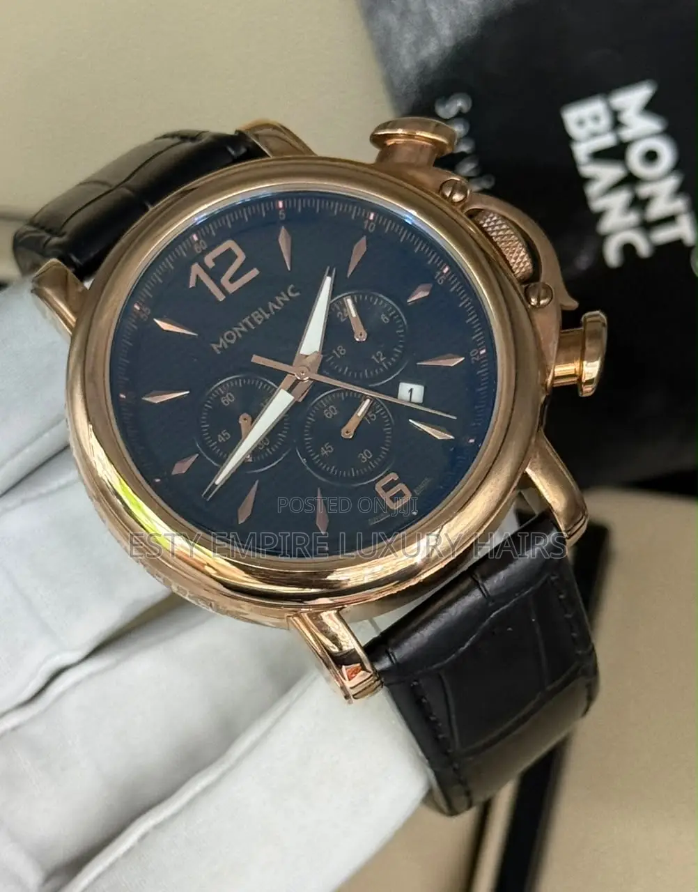 Mont Blanc Quality Luxury Men Genuine Leather Wristwatch