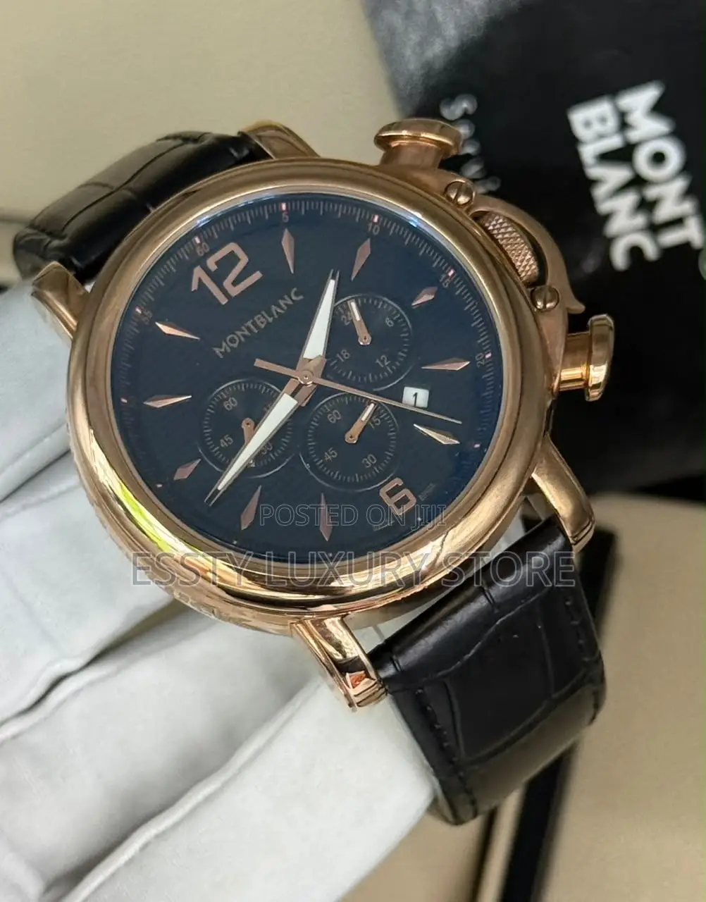 Mont Blanc Quality Luxury Men Genuine Leather Wristwatch