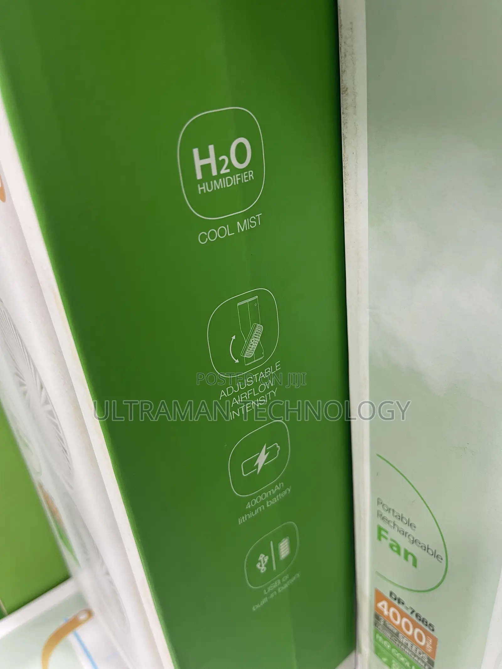 Portable Rechargeable H2O Cool Mist Fan