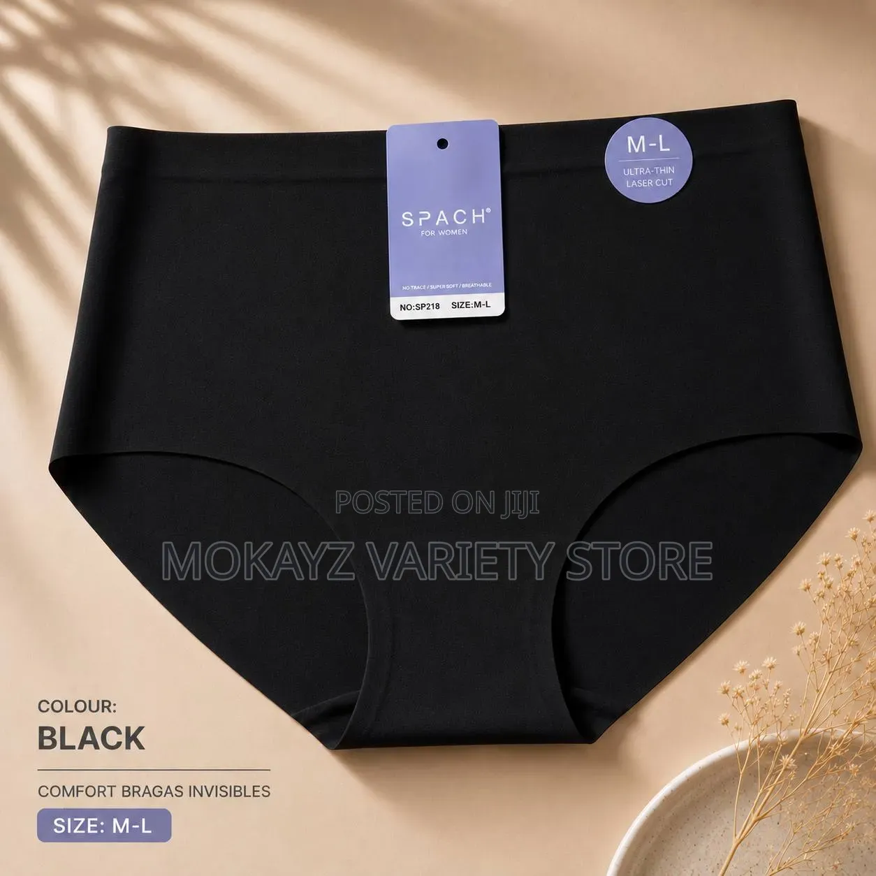 Bundle of 5pcs Spach Laser-Cut Seamless Ultra-Stretch Full Cover Panty
