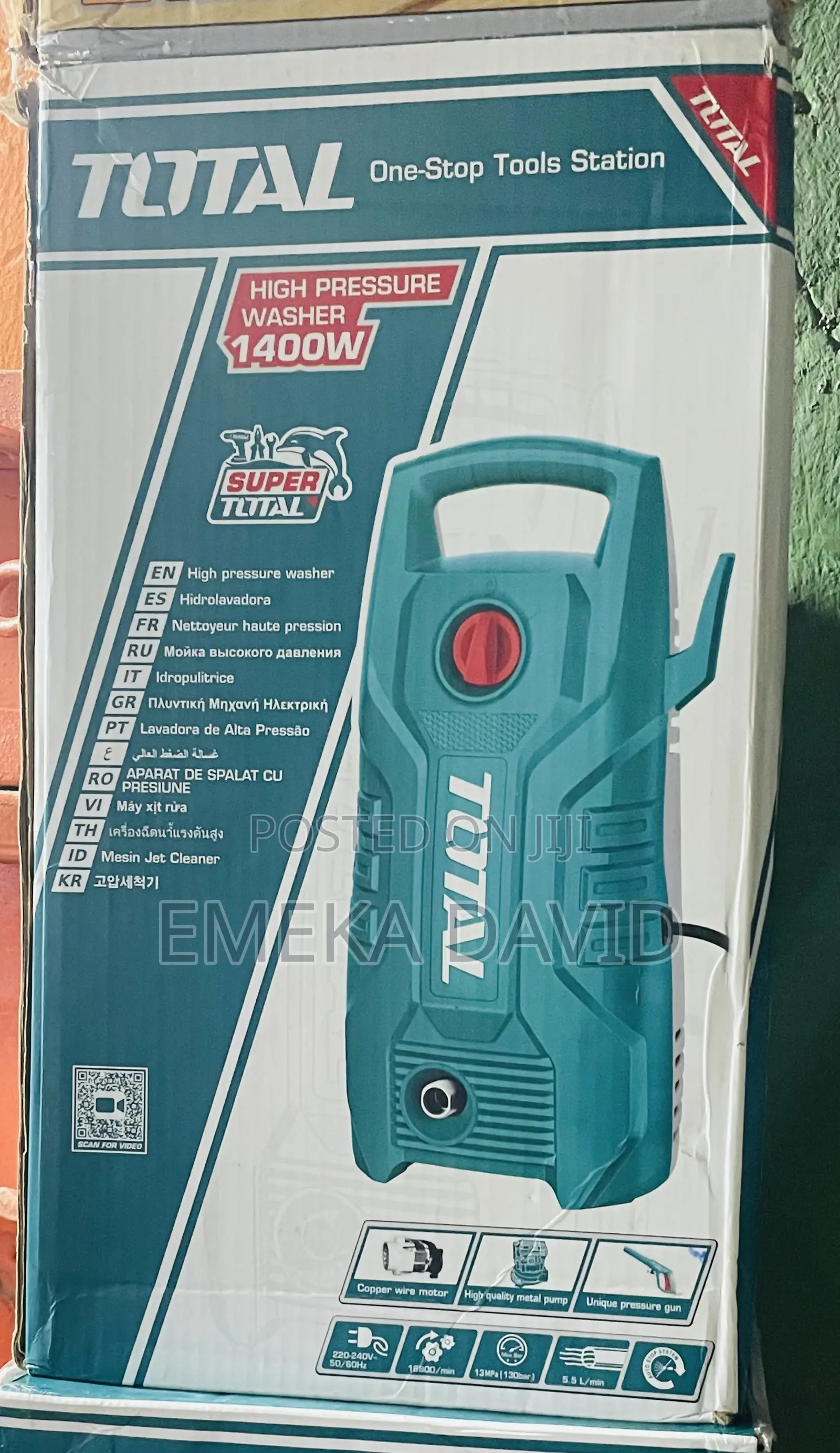 TOTAL 1400W High Pressure Washer.