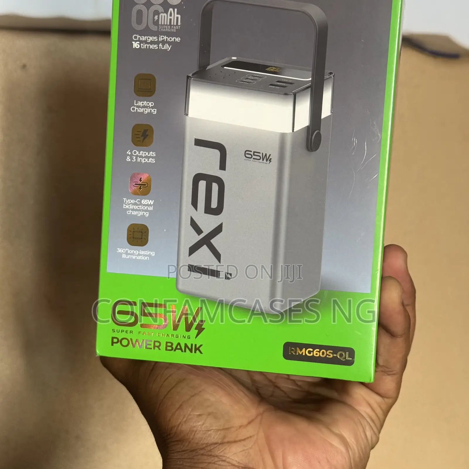 Rexi 60000mAh 65W Fast Charging Power Bank for Phones and Laptops