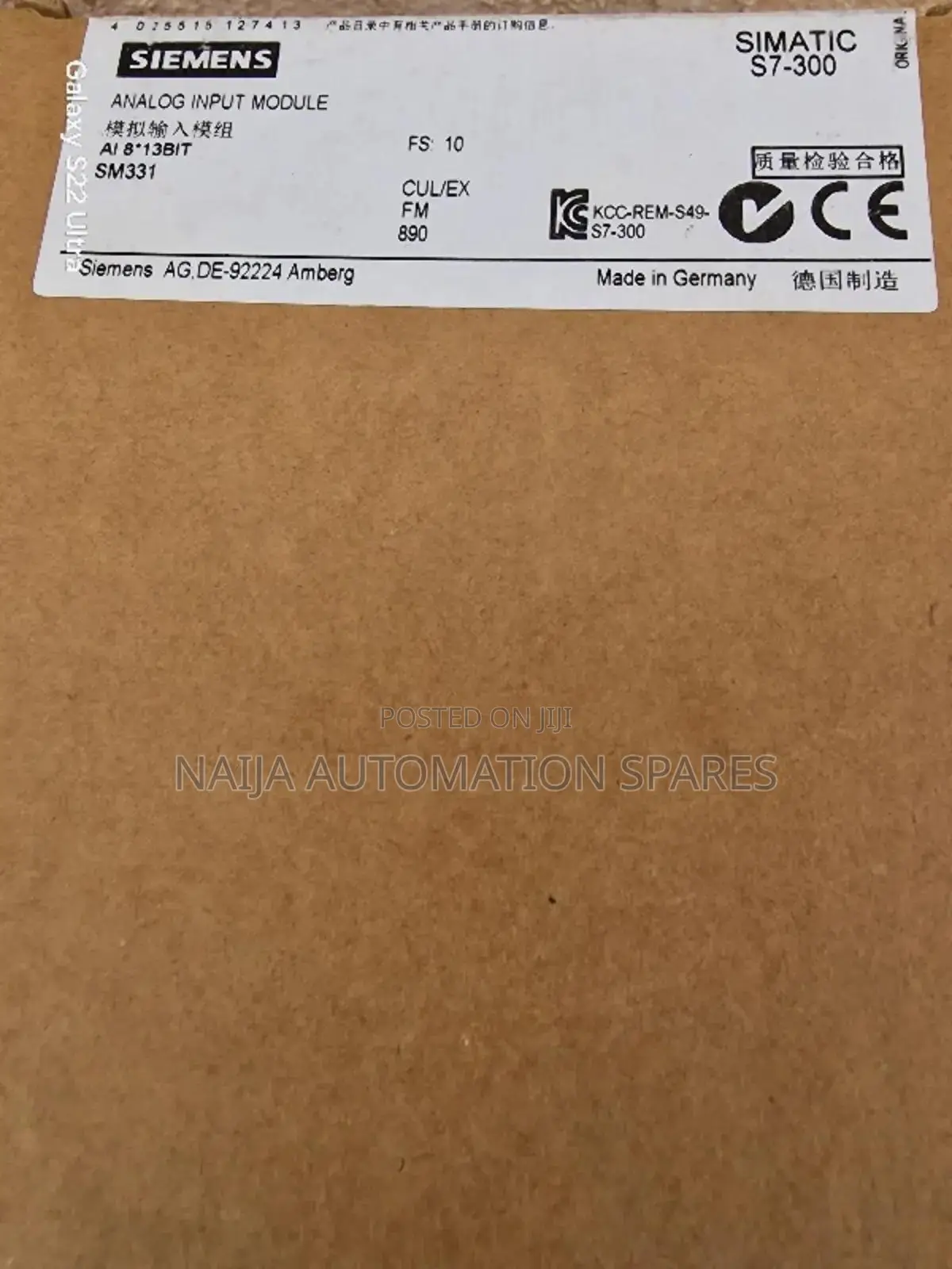 Siemens S7-300, Analog Input Sm 331,6es7331-1kf02-0ab0