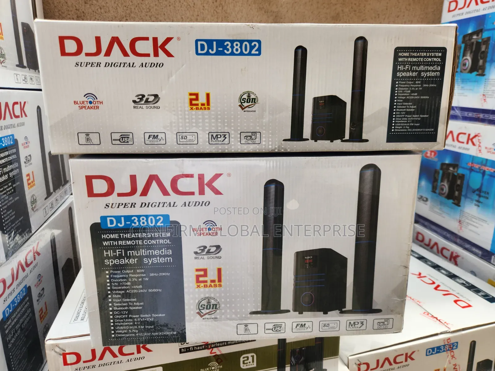 Original DJACK DJ-3802 Bluetooth Home Theater System