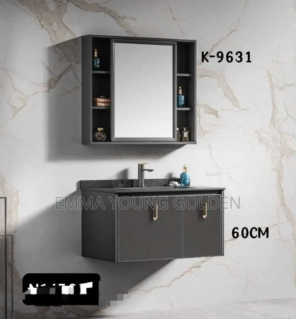 Quality Cabinet Washing Hand Basin Marble Top With Cabinet Mirror