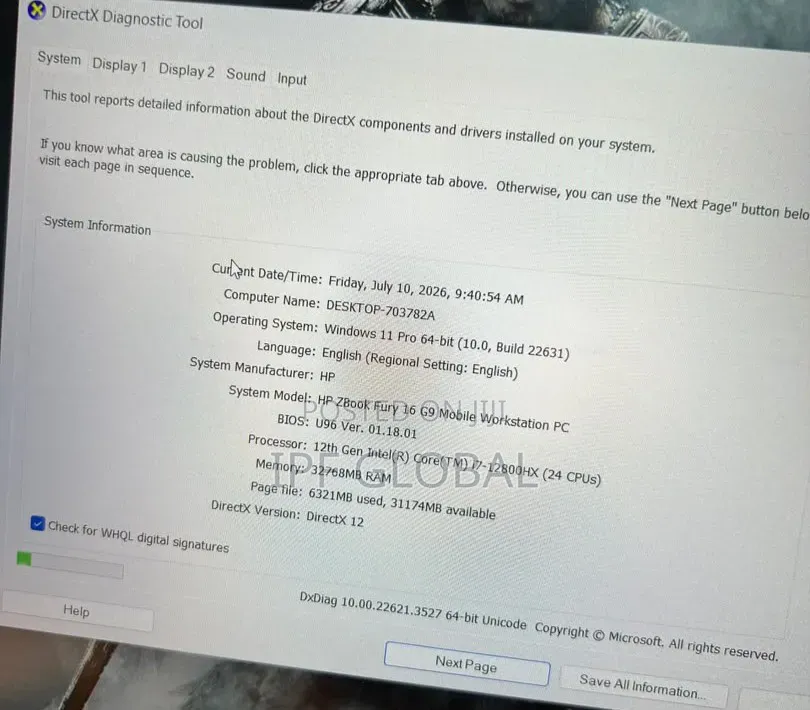 Laptop HP ZBook Fury 16 G9 32GB Intel Core i7 SSD 1T