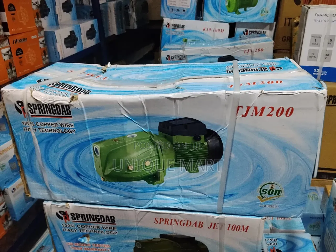 2Hp Springdab Surface Water Pump, (Long Head). 100% Copper Coil