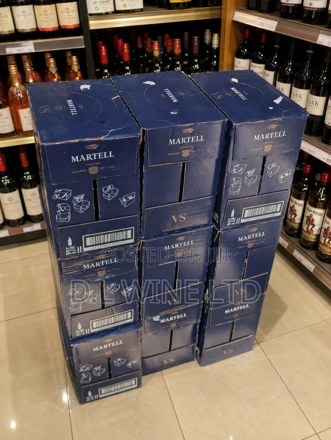 Martell VS Cartoon of 12 Bottles