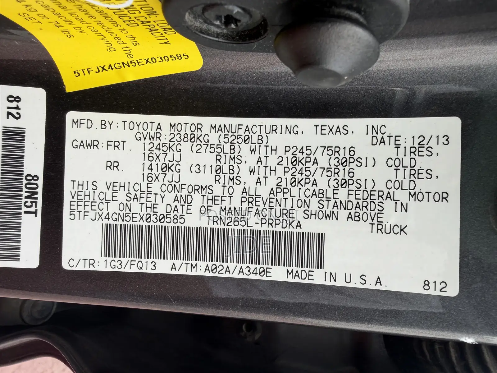 Toyota Tacoma PreRunner 4dr Double Cab 5.0 ft. SB (2.7L 4cyl 4A) 2014