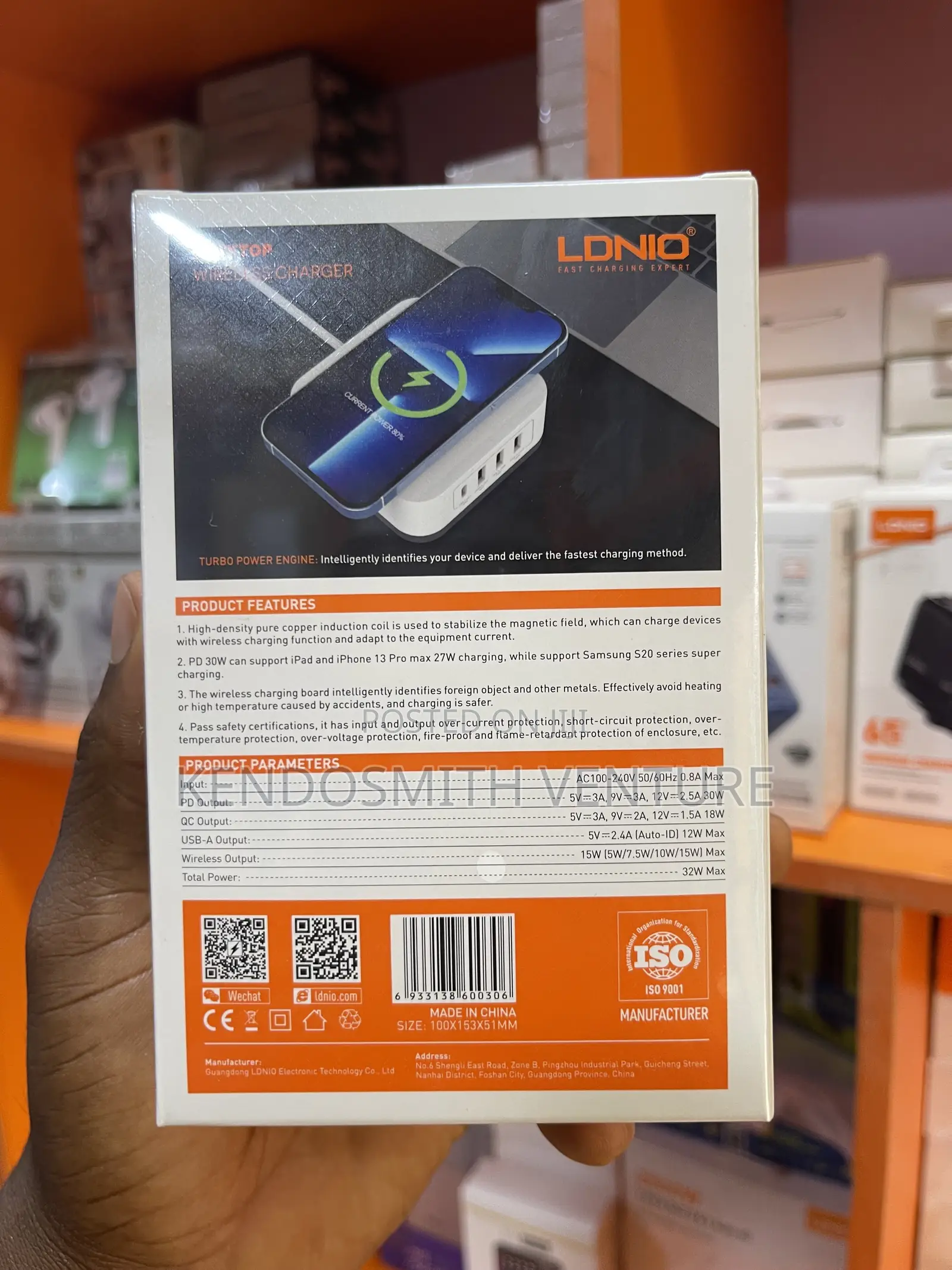 LDNIO 32W Desktop Wireless Charger AW004|4USB Ports+PD30W FastCharging