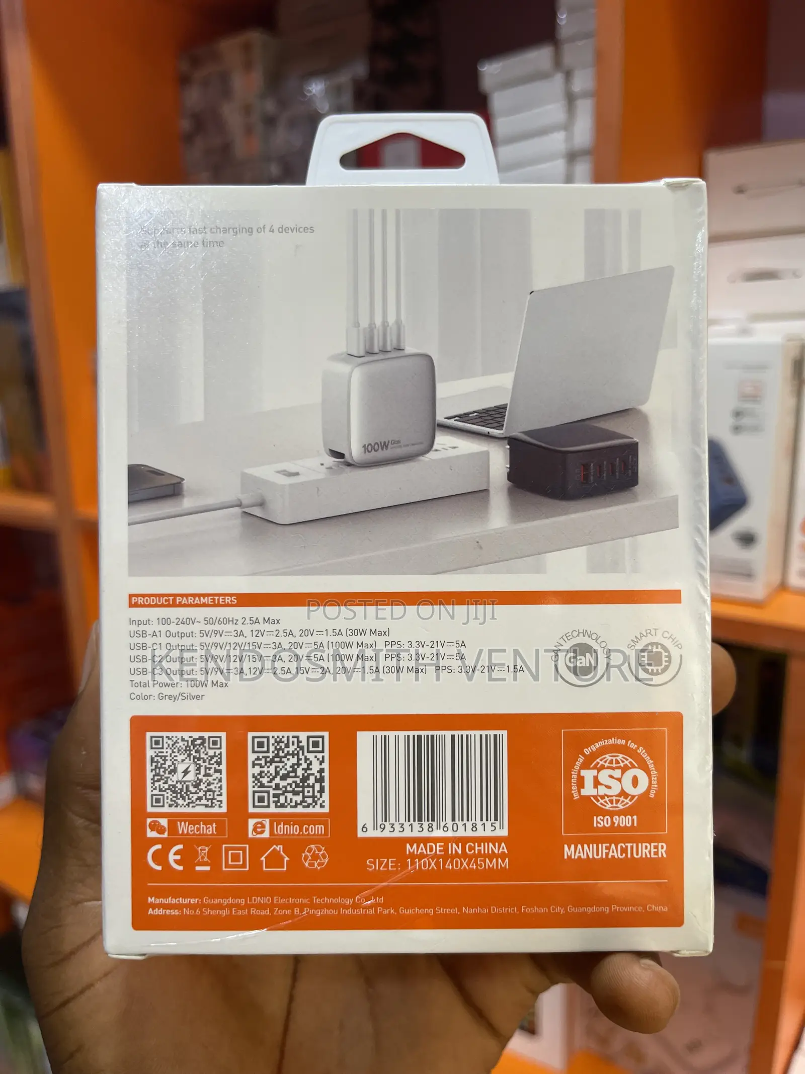 LDNIO Q408 100W GaN Super Fast Charger | 3 USB-C + 1 USB-A | Original