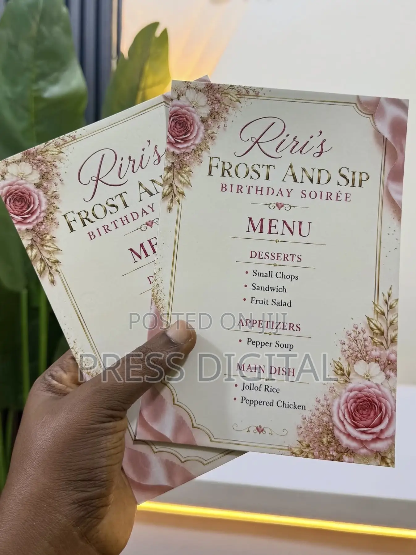 Event Menu Card