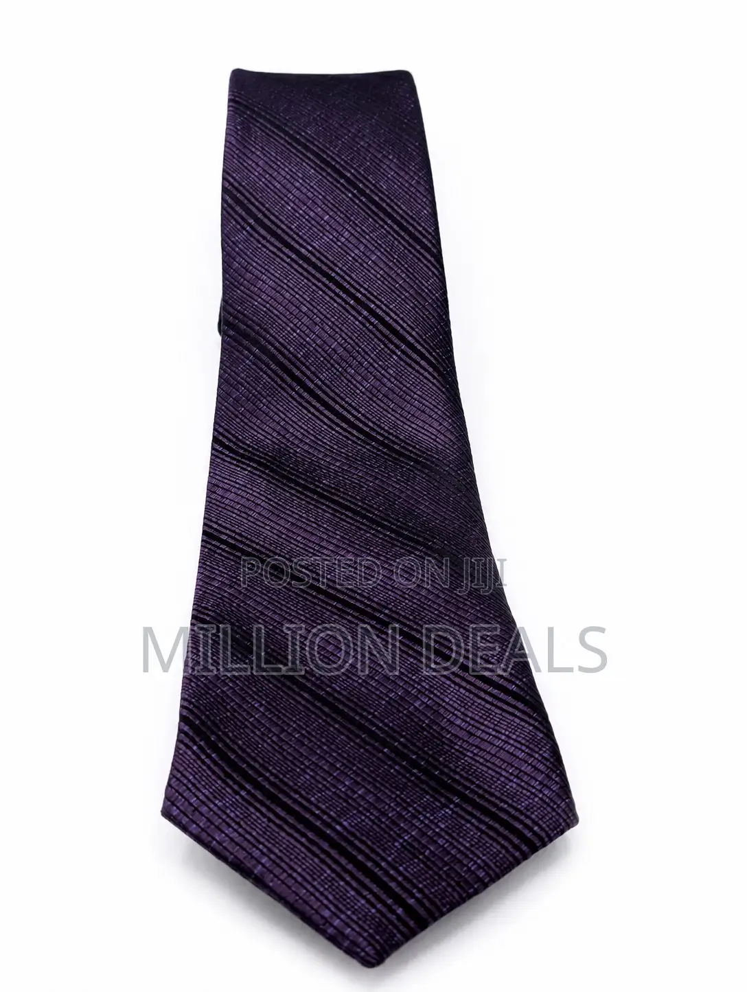 Stylish Pattern Purple Men's Corporate Long Tie With Pocket Square