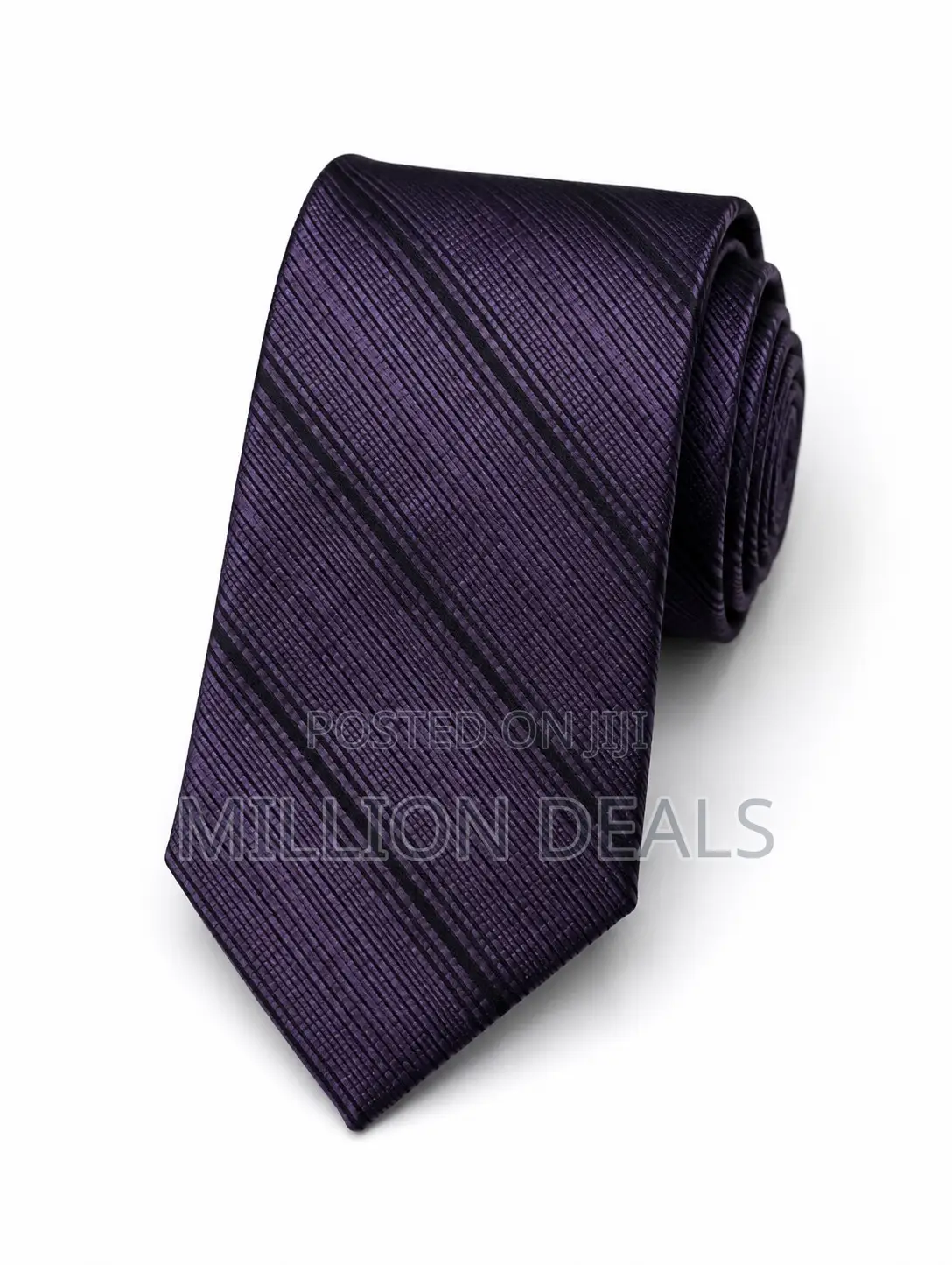 Stylish Pattern Purple Men's Corporate Long Tie With Pocket Square