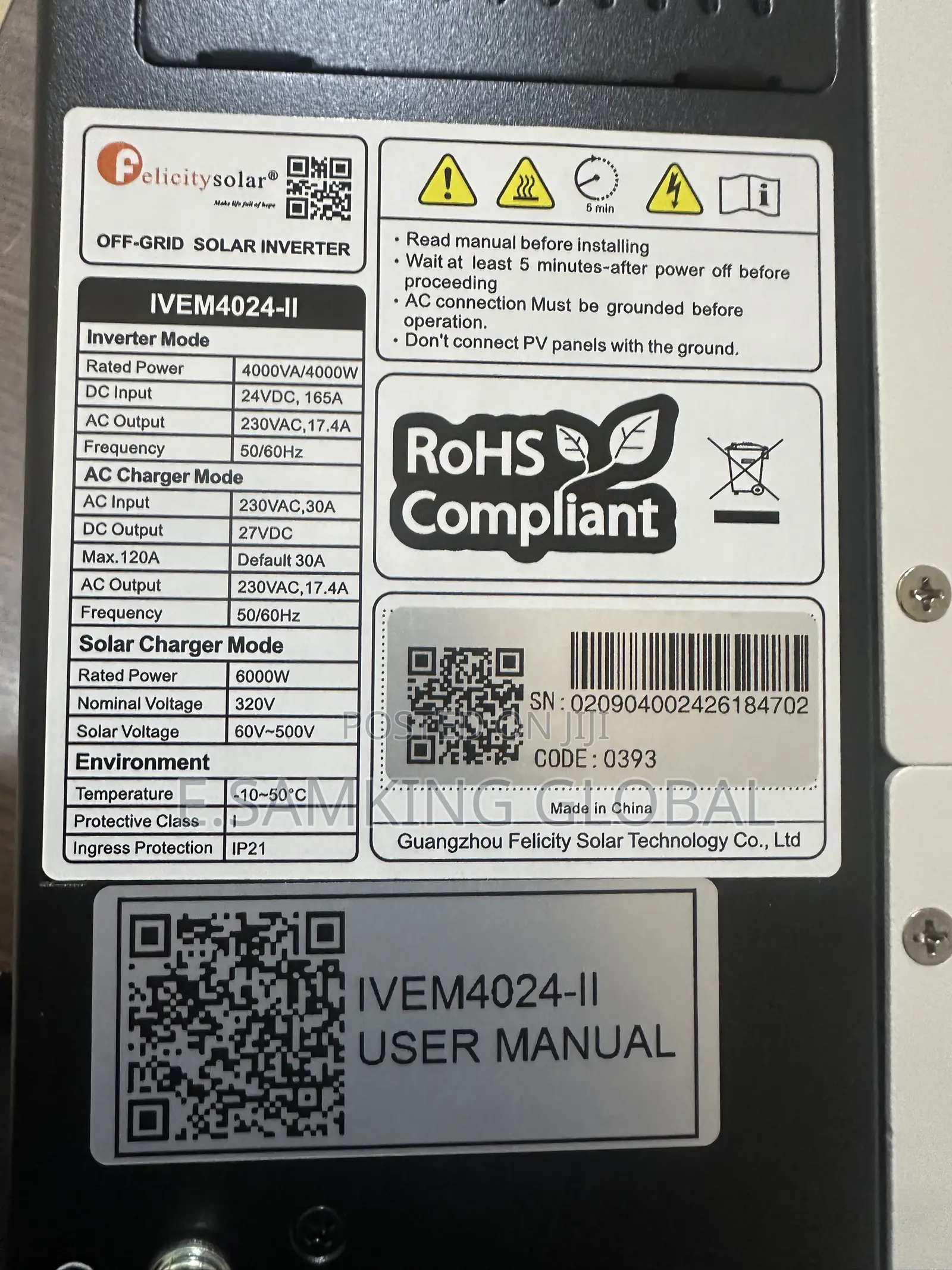 5kwh 24v Felicity Lithium Battery