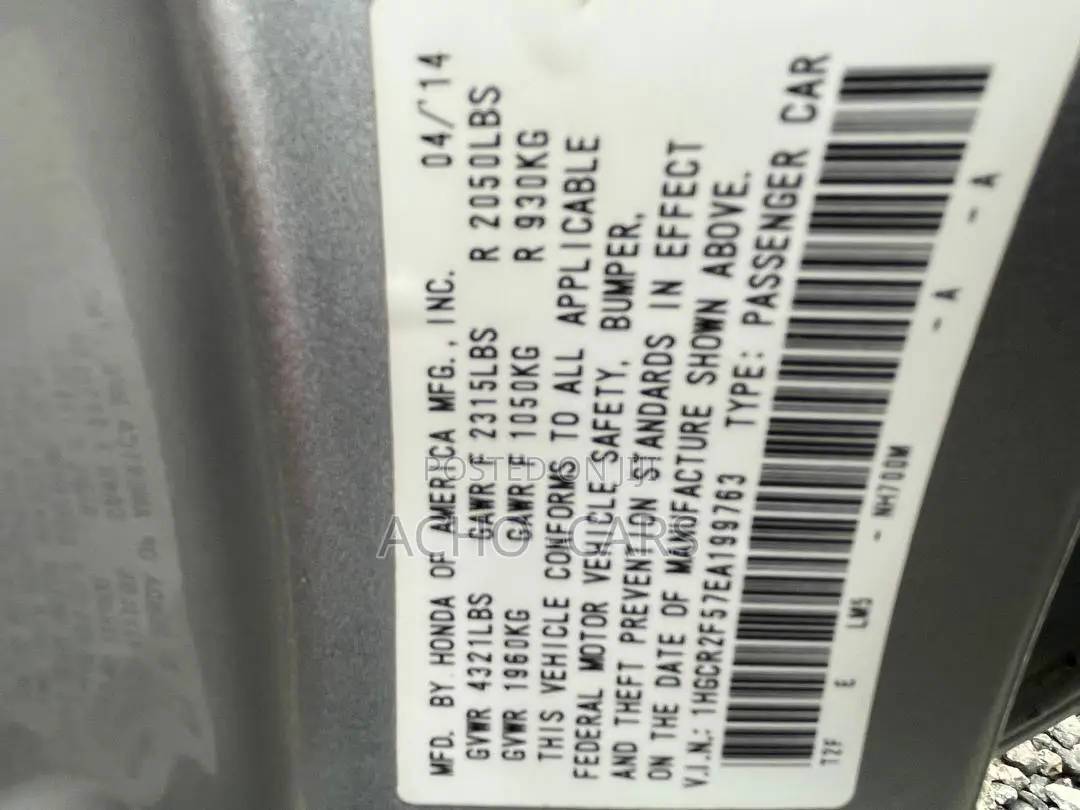 Honda Accord 2014 Silver