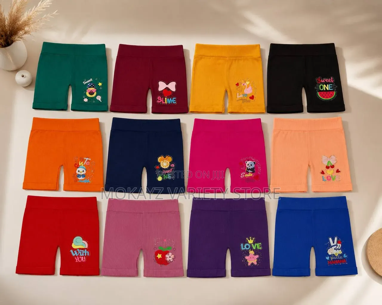 Bundle of 6pcs High Quality Kiddies Pure Cotton Cartoon Biker Shorts
