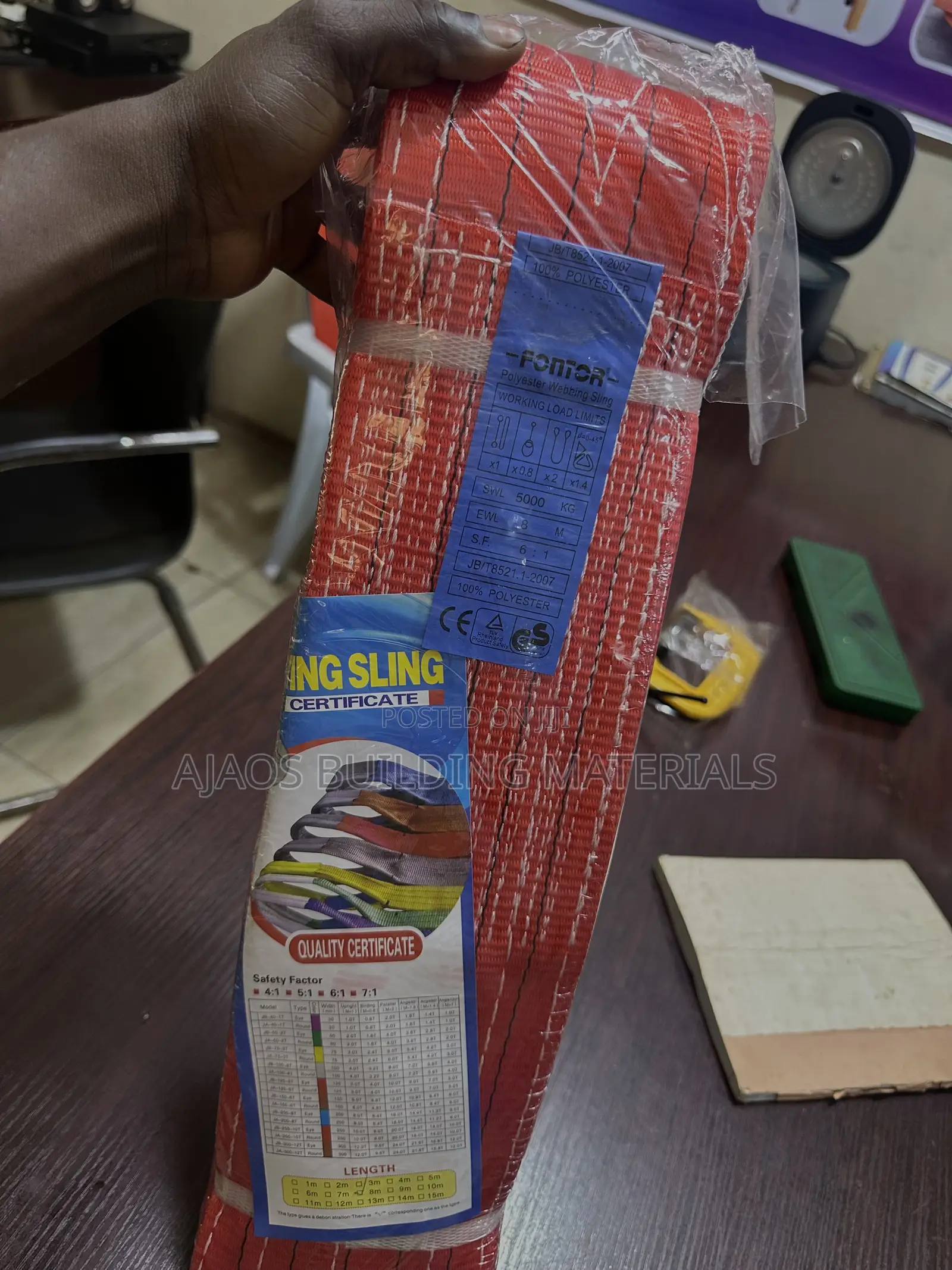 5Ton by 8m Belt Webbing Sling