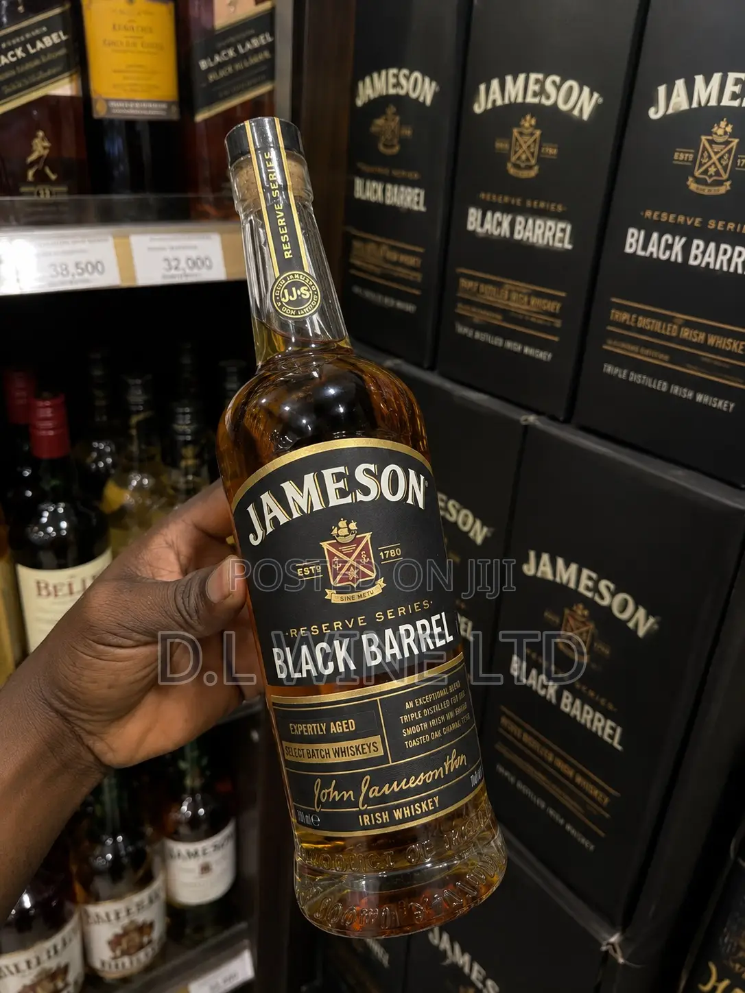 Jameson Black Barrel Cartoon of 12 Bottles