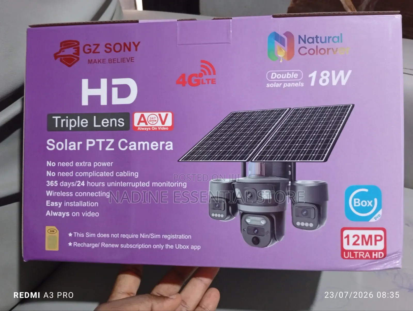Ubox Triple Lens Solar PTZ Camera
