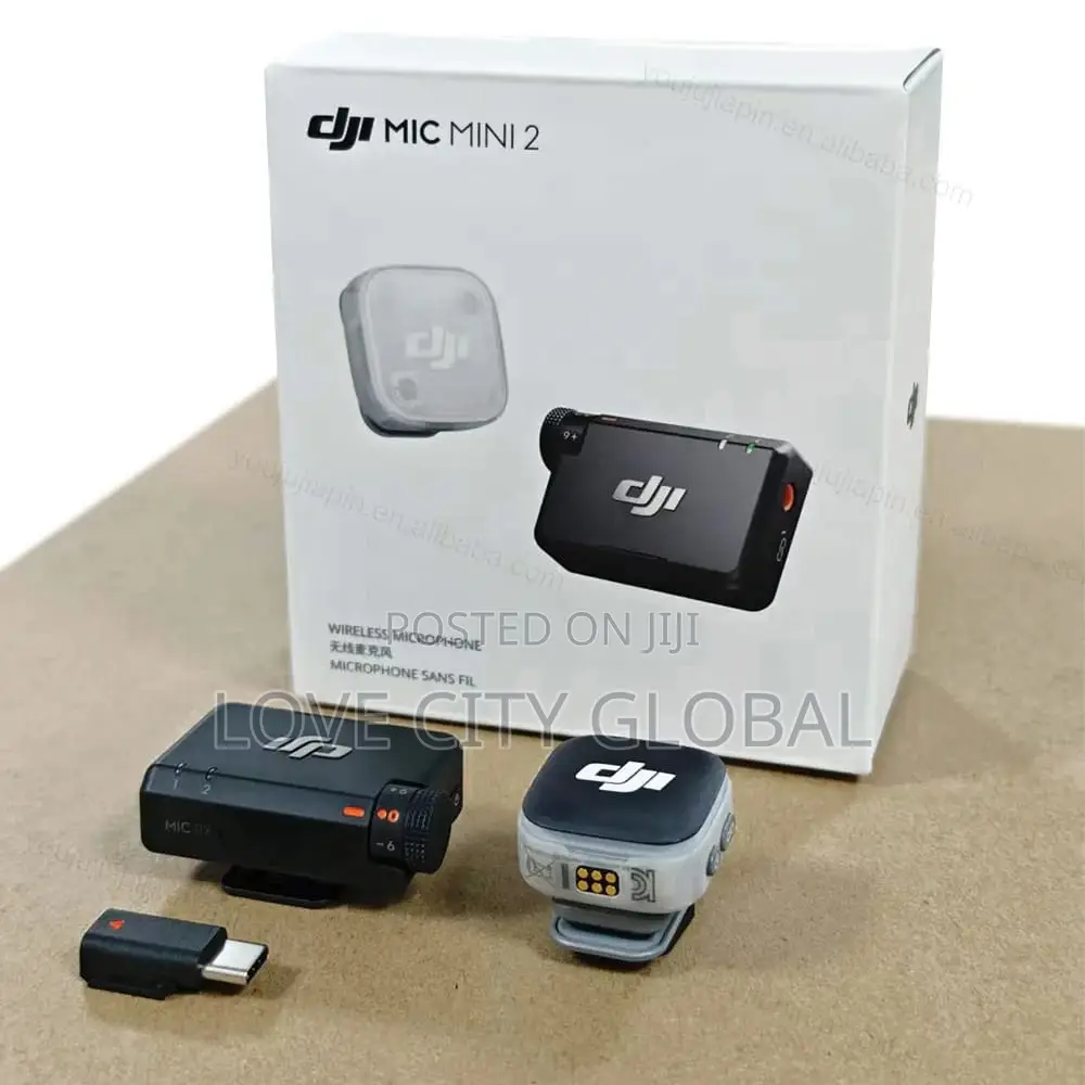 DJI Mic Mini 2 (1TX + 1 RX) Microphone, 48h for Camera, iPhone/Android