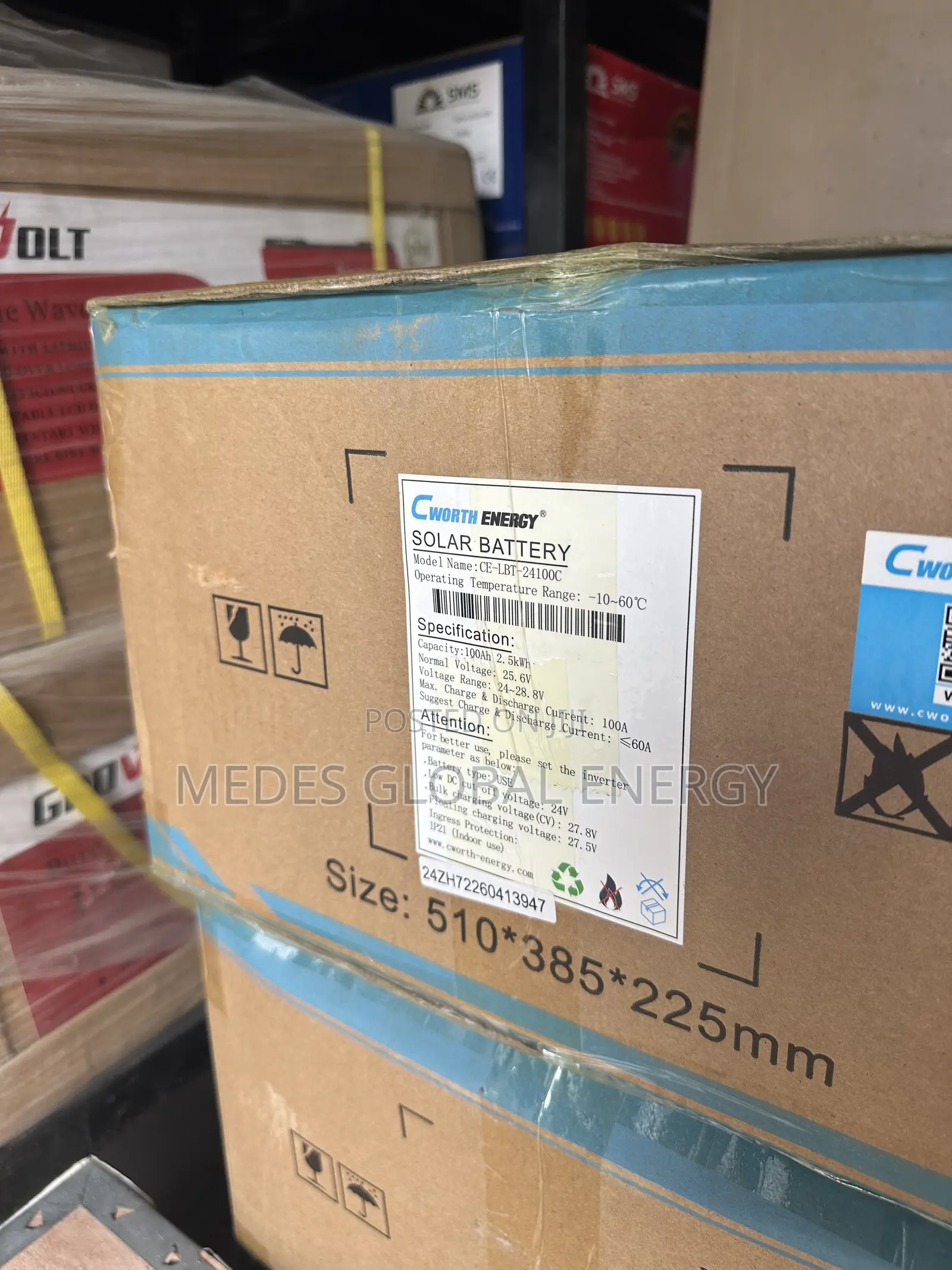 2.5kwh 24v Cworth Lithium Ion Battery-