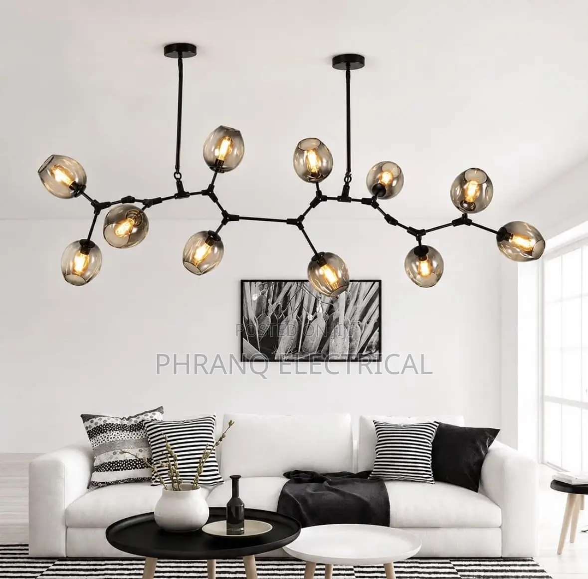 Nordic Smoky Glass Chandelier Light