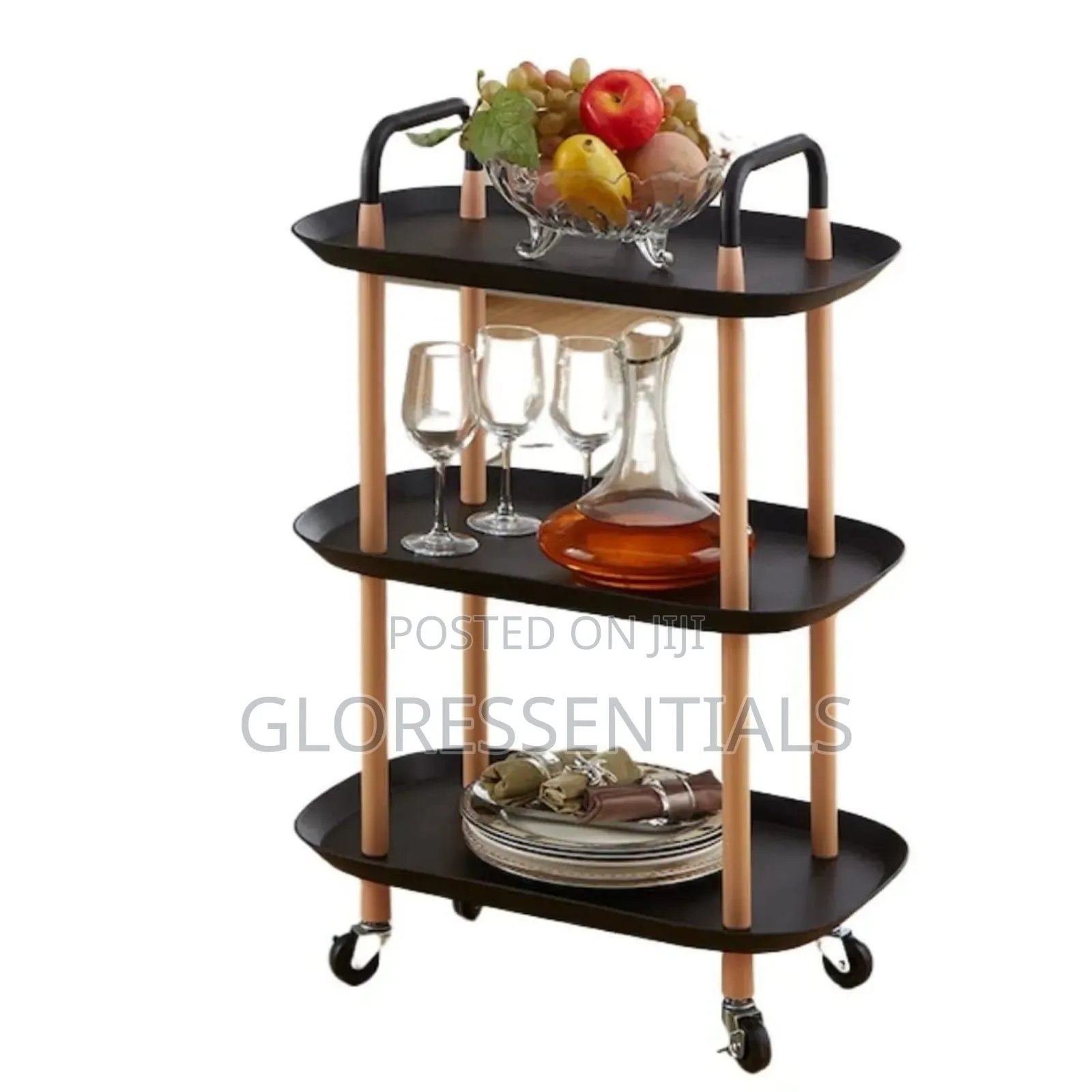 Moveable Multifunctional 3 Tier Nordic Household/Hotel Serving Trolley