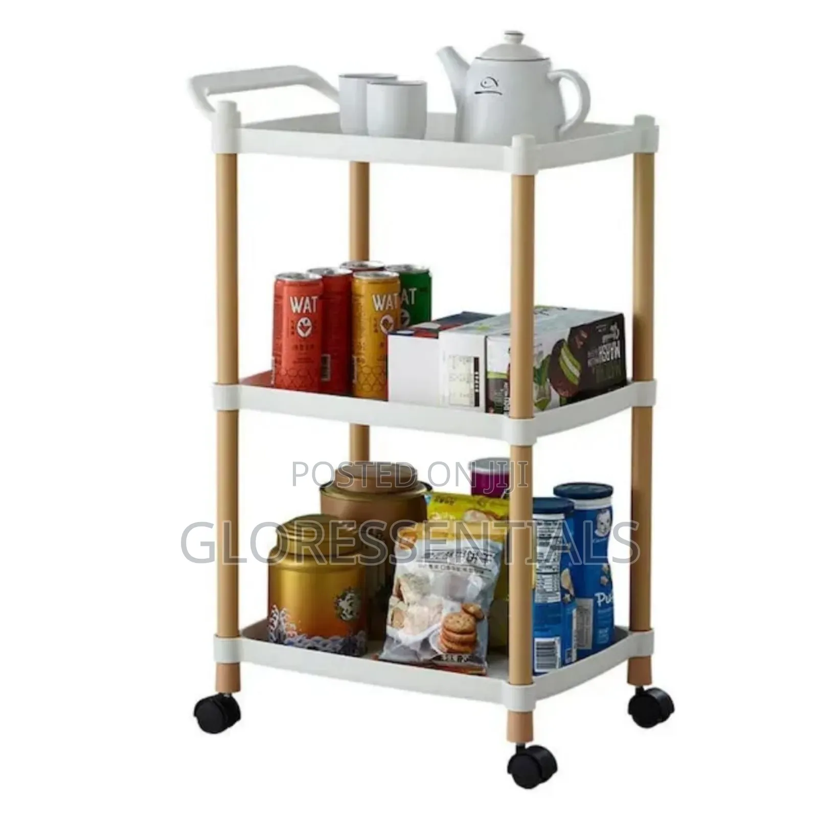 Moveable Multifunctional 3 Tier Nordic Household/Hotel Serving Trolley