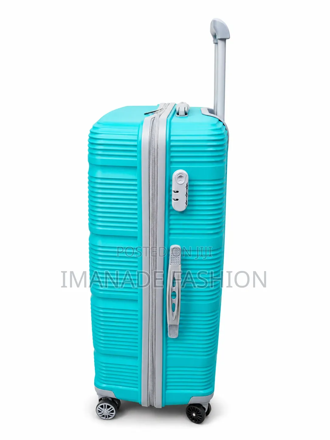 Premium Hard Shell Cabin Trolley Luggage – 4-Wheel Spinner (Turquoise)