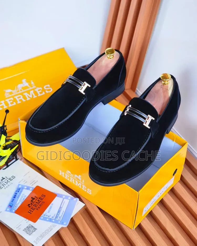 Men's Velvet Dress Shoes With Buckle Detail Size 40-46