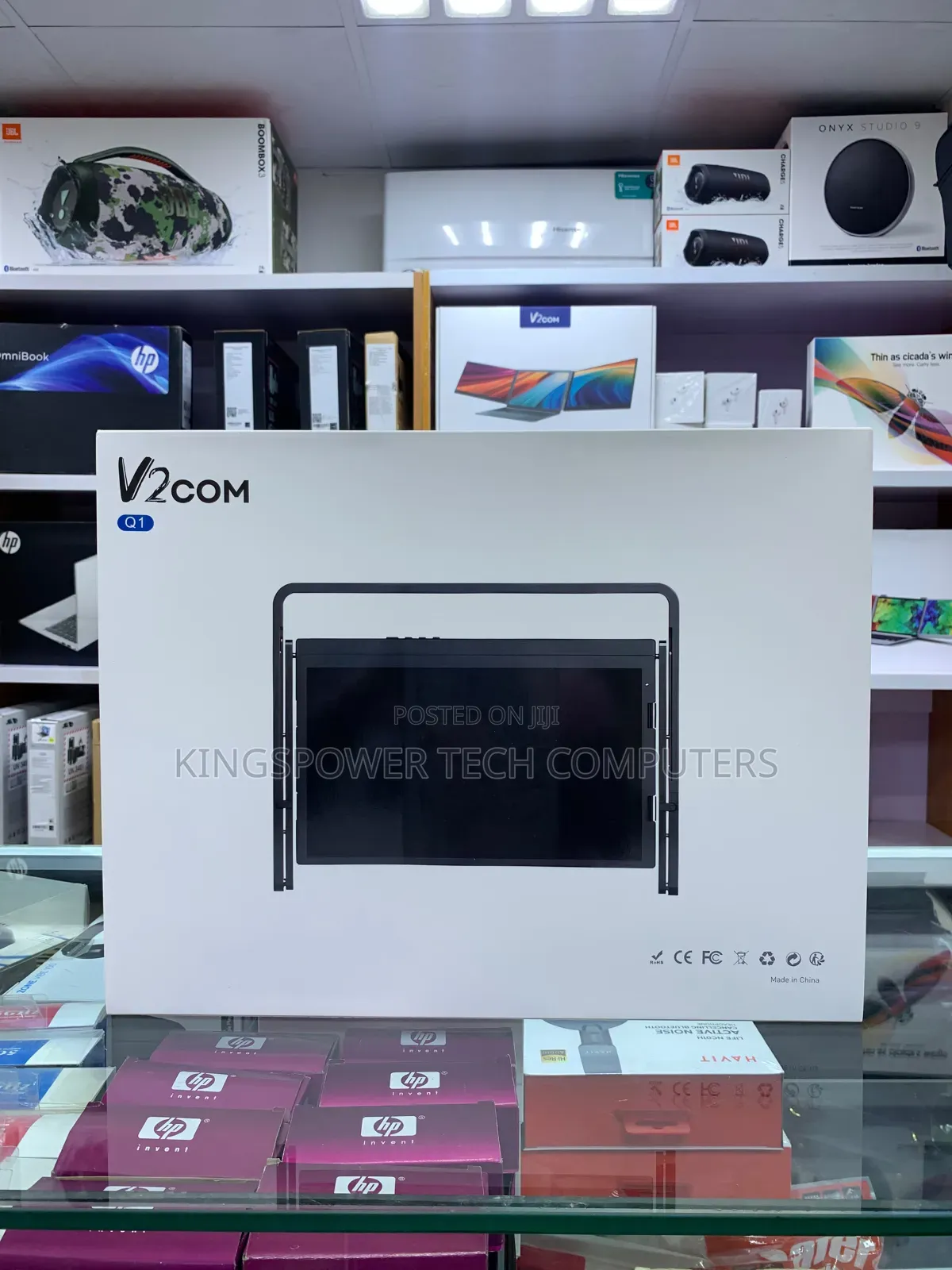 V2COM Q1 Triple Screen Laptop Monitor Extender 15.6" FHD
