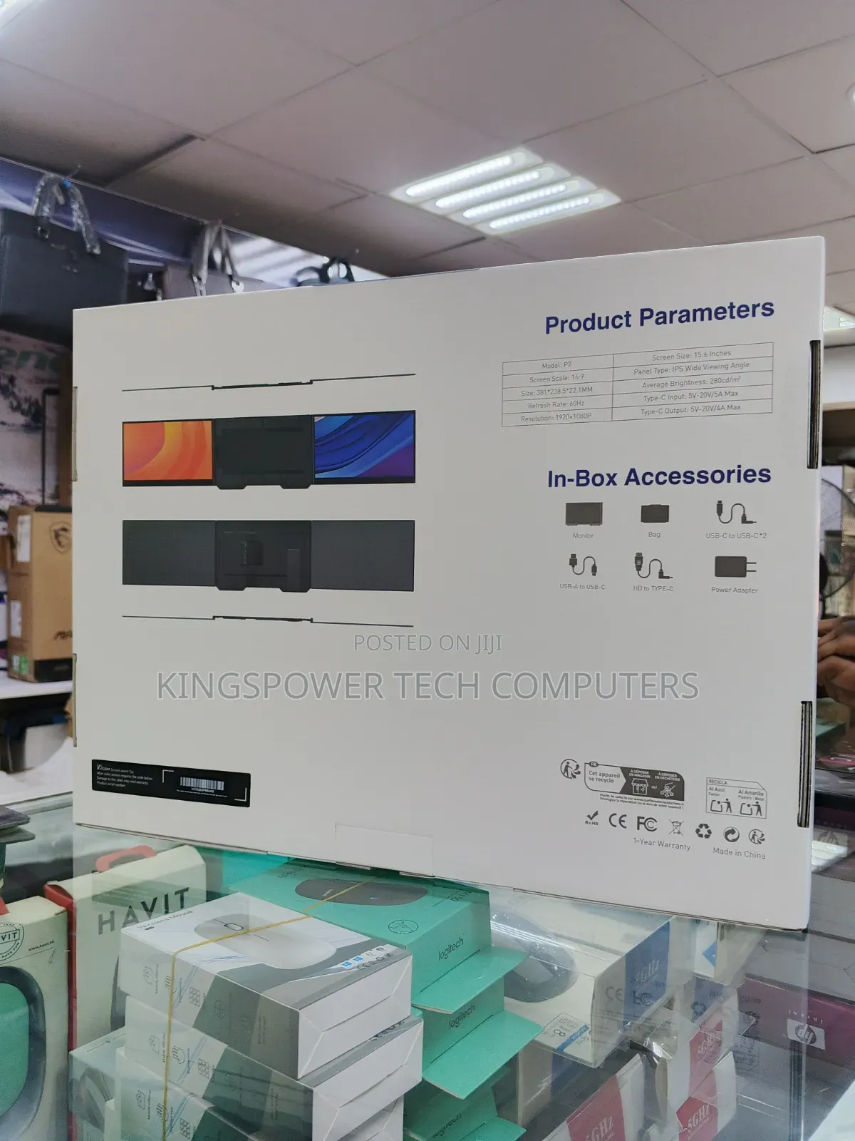 V2COM P7 15.6" Triple-Screen Laptop Monitor Extender