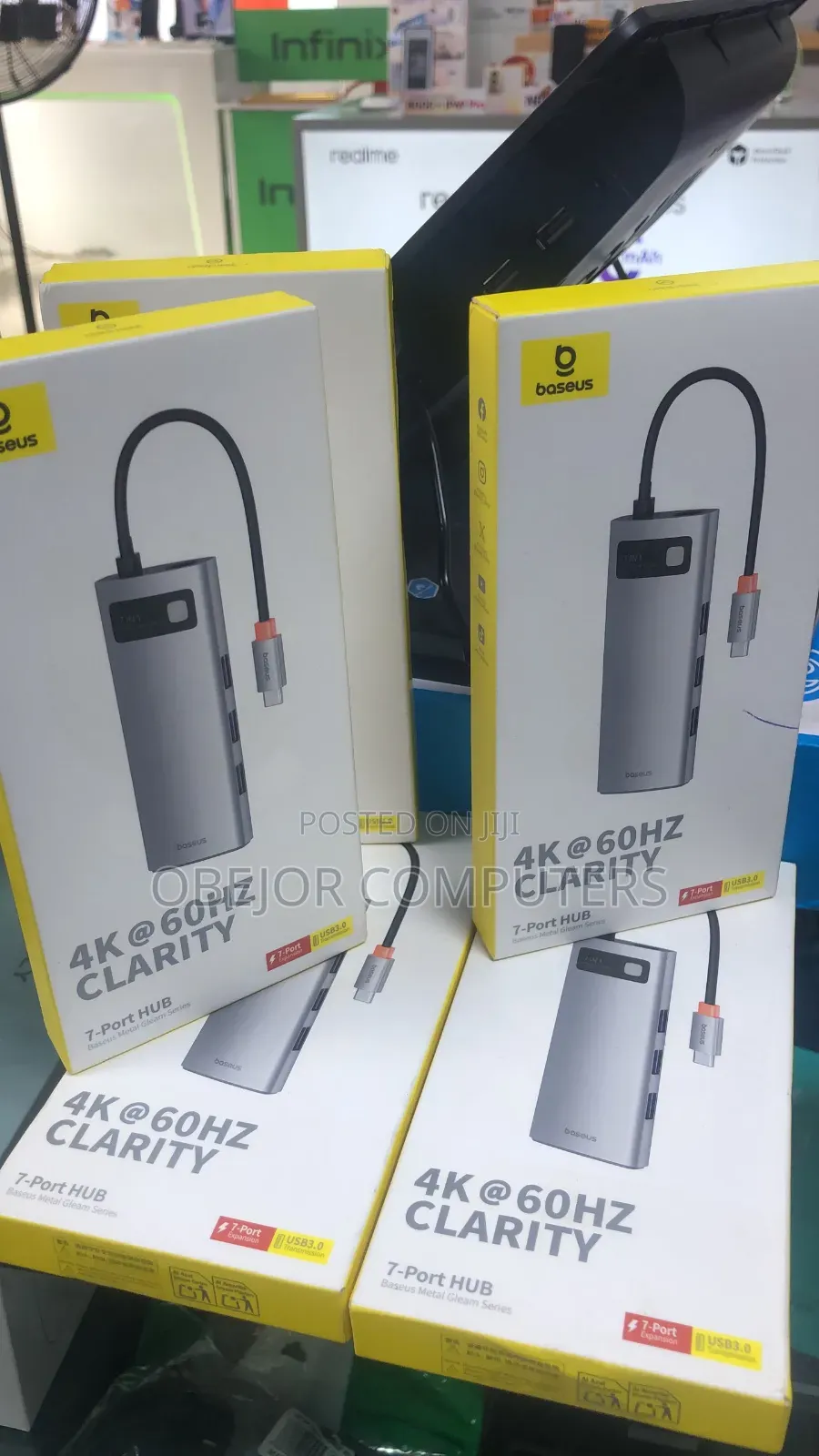 BASEUS 7 IN 1 at 60HZ CLARITY 7-Port HUB Metal Gleam Series