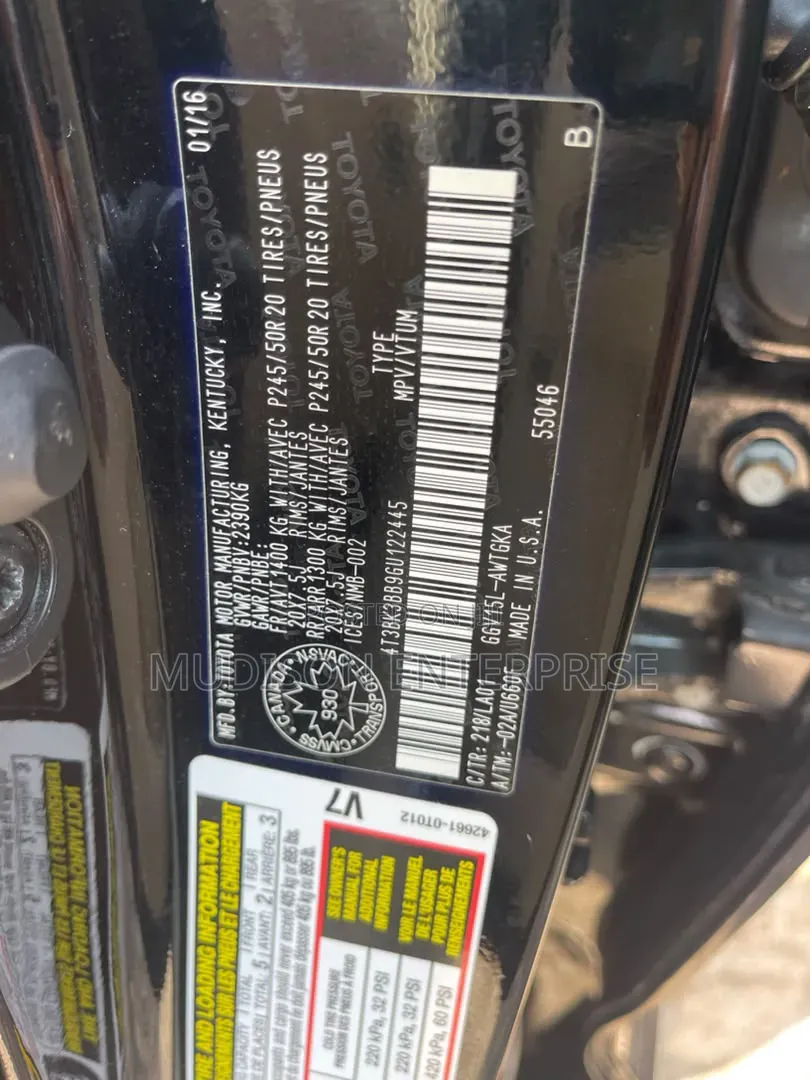Toyota Venza 2016 Black