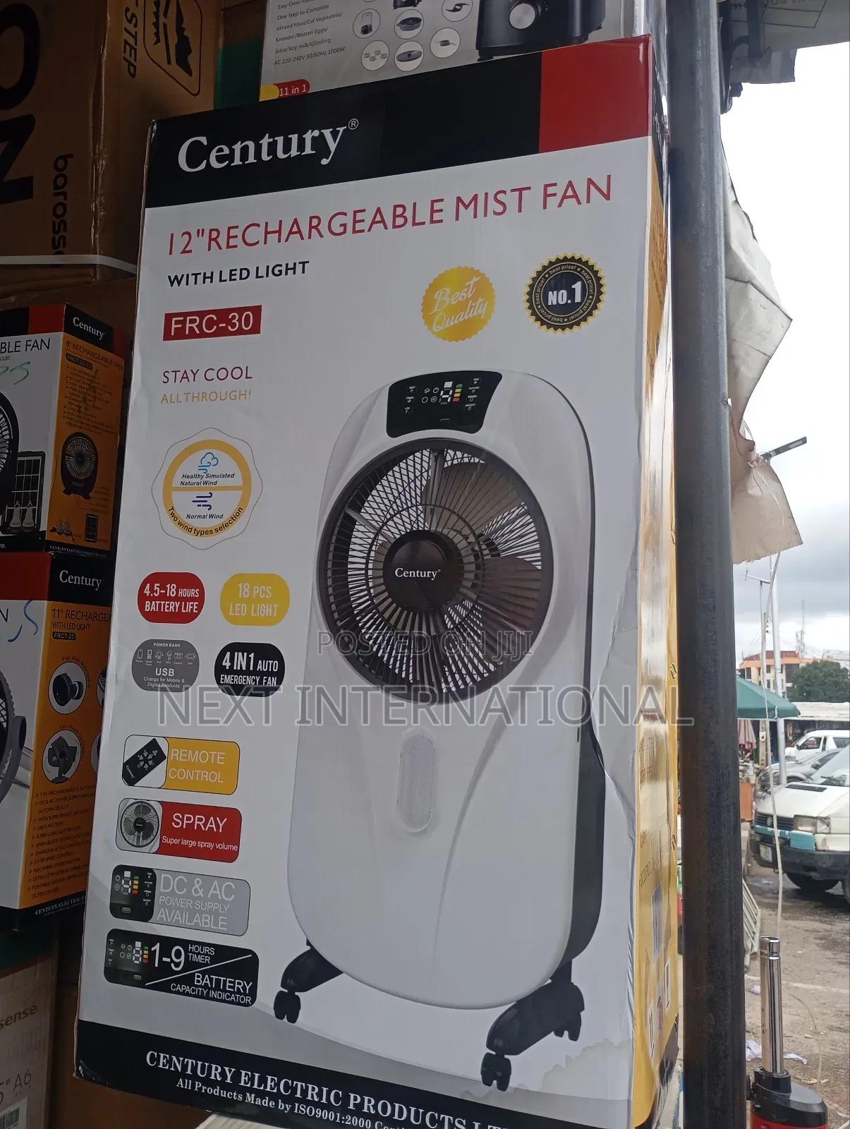 Century Rechargeable Mist Fan 12 Inch
