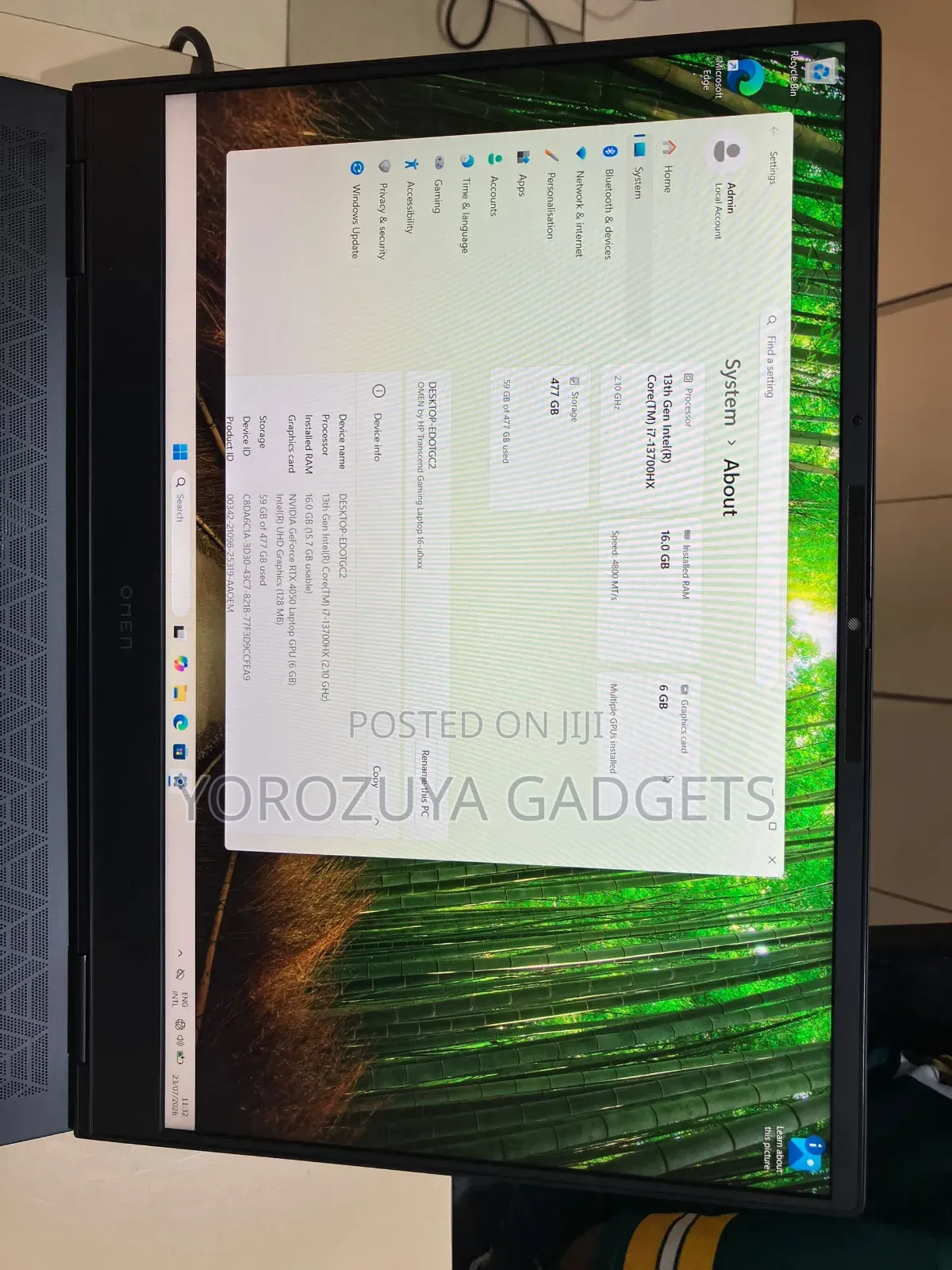 Laptop HP Omen 16 16GB Intel Core i7 SSD 500GB