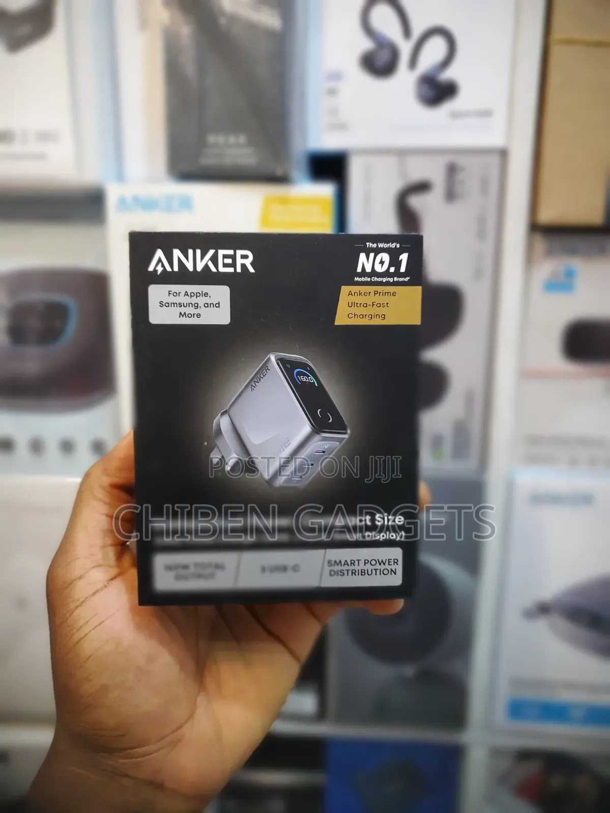 Anker Prime Charger, 160w 3-Port Compact GaN USB C Charger Display